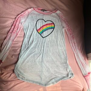 Almost Famous Long Sleeve Sheer Graphic Shirt 🌈• Size  Medium